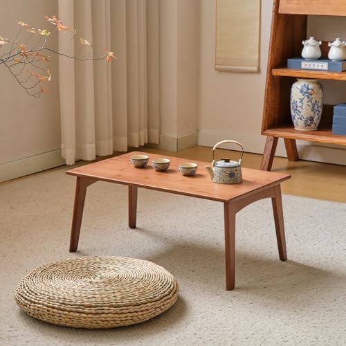 JIKUGO Bamboo Folding Coffee Table No Assembly Required Japanese Floor Table for Bedroom Living Room, Walnut, 26 x 15.8 x 11.8 Inches - color: Walnut, size: Large