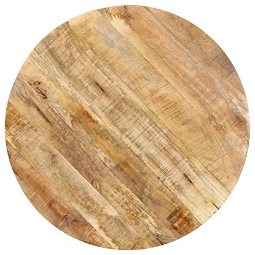 Industrial Wooden Side Table 26.8x26.8x22 Inches, Solid Mango Wood End Table with Powder-Coated Iron Legs, Industrial Style Accent for Living Room - color: Solid Mango Wood