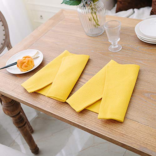 4 Piece Soft Handmade Faux Linen Place Mats Heat Resistant Dining Table Place Mats Kitchen Table Mats 12x18 Yellow - color: Yellow, size: Rectangular Placemats 12" x 18"