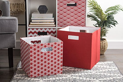DII Poly-Cube Storage Collection Hard Sided, Collapsible Solid, Large, Rust - color: Rust, size: Large Square, 13x13x13"