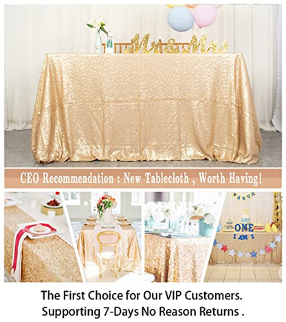 ShiDianYi Matte Gold 70x70-Inch Elegant Sequin Table Cover - Square Table Cloth for Party - color: Matte Gold, size: 70" x 70" (Square)