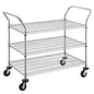 Finnhomy 3-Tier Commercial Grade Rolling Cart, Heavy Duty Utility Cart with Wheels and Handles, Metal Kitchen Carts on Wheels with 600 lbs Capacity, Shelf Size 24" D x 40" W, NSF - size: 24"D x 46.8"W x 39.7"H