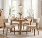 RIVOVA Mid Century Modern Dining Chairs Set of 4 Upholstered Linen Fabric Dining Chairs Curved Backrest Farmhouse Dining Room Chairs Kitchen Chairs with Wood Legs, Beige - color: Beige Curved