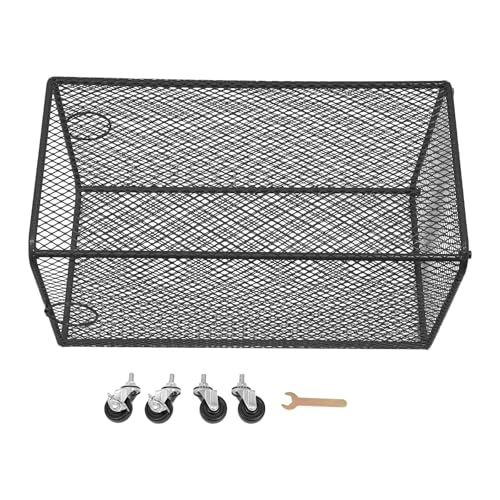 Rolling Laundry Basket, Large Capacity Metal Laundry Hamper with Wheels, Heavy Duty Iron Mesh Hamper Cart for Home Bathroom Bedroom Laundry Room (Black, Square) - color: Black, size: Square