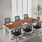 Tribesigns 6.5 FT Conference Room Table, 78.74" W x 27.56" D Large Office Conference Table, Modern Seminar Meeting Table Desk for Boardroom, Meeting Room (1, Brown and White) - color: Brown and White