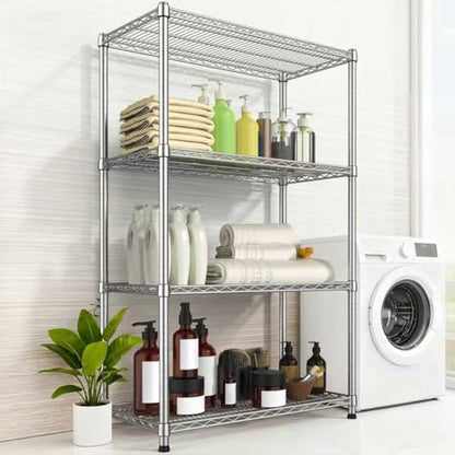 4-Shelf Heavy-Duty Metal Wire Shelving Unit Adjustable Wire Rack 2200LBS Storage Shelves Garage Shelving Storage Shelf Flower Stand for Pantry Laundry Kitchen 14" Dx35.7 Wx59 H - size: 4-Tier-Silver[14" D x 35.7" W x 59" H]