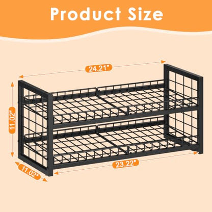 JKsmart 2-Tier Stackable Can Organizer, Extra-Long Can Holders for Pantry Storage, Adjustable Can Dispenser Holds Up to 64 Cans, 12mm Metal Frame, Super Sturdy Racks for Various Canned Food Soda - size: XL-(1 pack)