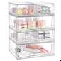 Vtopmart Clear Stackable Storage Drawers Set of 6, Easily Assemble Acrylic Bathroom Undersink Organizers,Plastic Storage Bins for Closet,Cabinet,Pantry,Medicine Organization - style: 4 Small+2 Wide