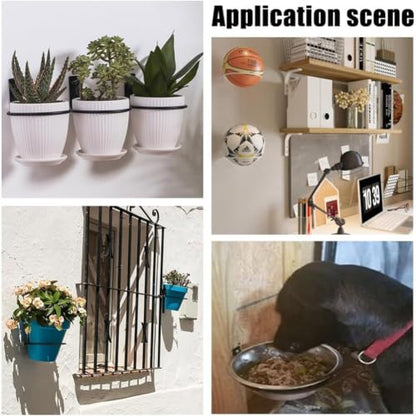 WADORN 6Pcs Flower Pot Holder, 6 inch Wall Flower Pot Holder Ring Plant Hanger with Screws Black Heavy Duty Iron Plant Holder Ring for Home Garden Fence Balcony Indoor Outdoor Pots