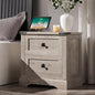 T4TREAM 24" Farmhouse Nightstand with Charging Station, Light Rustic Oak | End Table, 2 Large Storage Drawers, Rustic Wood Sofa Bedside Table, Bedroom, Living Room - color: Light Rustic Oak, size: 24"W*15.75"D*24"H