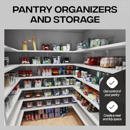 ClearSpace Clear Plastic Storage Bins – Pantry Organizers & Storage Containers, Cabinet Organizer - Home Organization Must Haves for Kitchen, Laundry Room, Office, Closet, Garage & Freezer - size: 8 Pack