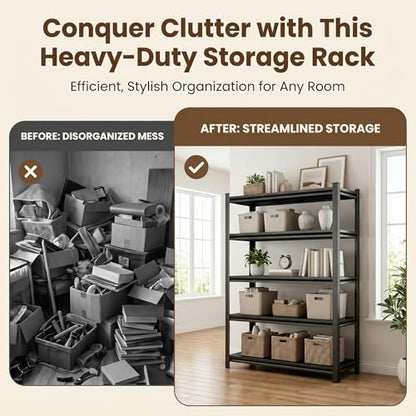 2 Tier Metal Bookshelf, Adjustable Tall Bookcase, Heavy Duty 1200 LBS Modern Deep Book Shelf, Bolt-Free Storage Shelves for Living Room, Home Office, Garage, 15.7" W x 15.7" D x 22.0" H - size: 2 Tier-15.7"W x 15.7"D x 22.0"H