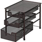 Simple Houseware Stackable 3 Tier Sliding Basket Organizer Drawer, Bronze - color: Bronze, size: 3-Tier