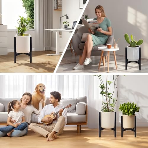 4 Pack Metal Plant Stands, Indoor & Outdoor Plant Flower Supports | Sturdy & Stable with No Wobble, Perfect for Porch, Patio, Indoor Room and Garden for Plant Enthusiasts