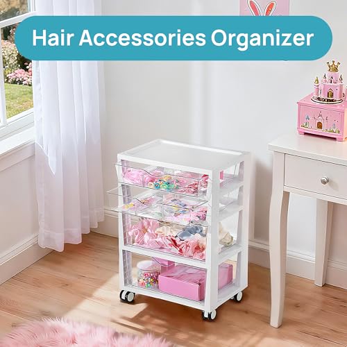 Vtopmart Plastic Drawer Storage Rolling Cart with Wheels, 4-Tier Drawer Organizer for Art Crafts Supplies, Home Office Supplies, Toys, Under Desk Storage for Office, Craft Room, Bedroom, Classroom - style: 4 Tier 4 Drawers