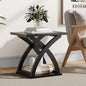 ChooChoo Side Table,Modern End Table with Storage Shelf, X-Design | Simple shape, Living Room, Black - color: Black, size: 15.7"D x 21.7"W x 19.6"H