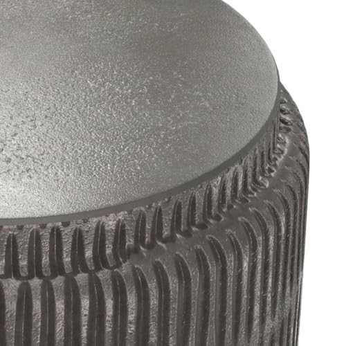 HomeStock Metal Side Table, Industrial Modern End Table, 15 Wide Graphite Finish