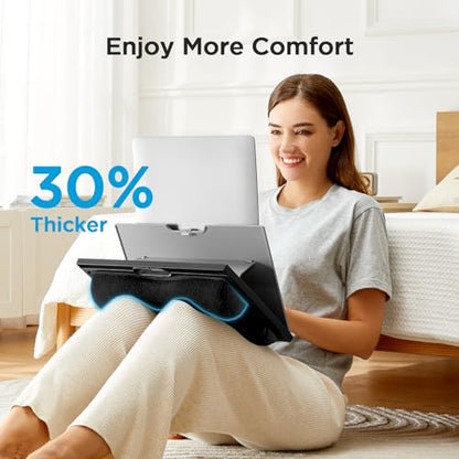 HUANUO Adjustable Lap Desk - with 8 Adjustable Angles & Dual Cushions Laptop Stand for Car Laptop Desk, Work Table, Lap Writing Board & Drawing Desk on Sofa or Bed, Grey - color: Gray