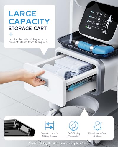 Professional Medical Trolley Cart with Wheels Mobile Ultrasound Cart Beauty Storage Utility Cart Rolling Cart with Drawer for Home Bedroom Salon Lab Hospital Dental Office Clinic