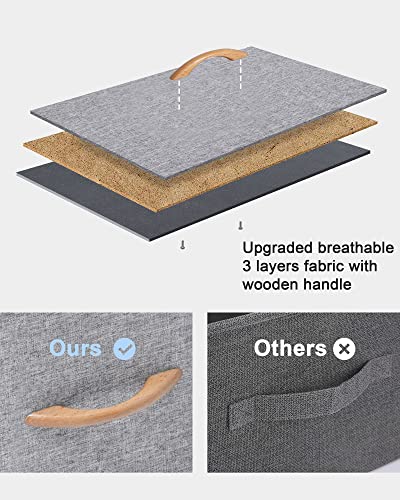 Crestlive Products Vertical Dresser Storage Tower - Sturdy Steel Frame, Wood Top, Easy Pull Fabric Bins, Wood Handles - Organizer Unit for Bedroom, Hallway, Entryway, Closets - 6 Drawers (Light Grey) - color: Light Gray, style: 6 Drawers