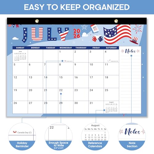 Desk Calendar 2026-2027, 18-Month Calendar Runs from July 2026 to December 2027, Large 17" x 12" Monthly Desktop & Wall Calendar for Home & Office - Festival - color: c-Festival, size: Jul 2026 – Dec 2027
