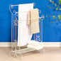 Standing Metal Towel Organizer & Drying Rack with Shelf - Freestanding for Bath, Hand & Wash Towels