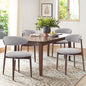 COLAMY Wooden Dining Chairs Set of 4, Modern Fabric Upholstered Dining Room Chair, Farmhouse Kitchen Chair with Foot Pegs, Light Grey - color: Lightgrey, size: Set of 4