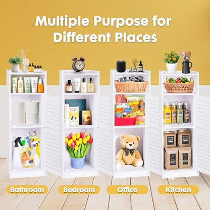 ShellKingdom Toilet Paper Holder Stand, Small and Slim Bathroom Storage Cabinet for Bathroom Small Spaces, 29.1 x 9.5 x 7.9 inch - size: 29.1 x 9.5 x 7.9 inch