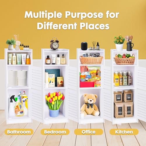 ShellKingdom Toilet Paper Holder Stand, Small and Slim Bathroom Storage Cabinet for Bathroom Small Spaces, 29.1 x 9.5 x 7.9 inch - size: 29.1 x 9.5 x 7.9 inch