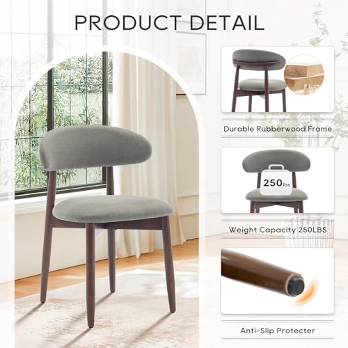 COLAMY Wooden Dining Room Chairs Set of 2, Modern Upholstered Fabric Dining Chairs, Farmhouse Kitchen Side Chair with Foot Pegs, Green - color: Green, size: Set of 2