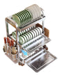 Stainless Steel Dish Drying Rack 3 Tier Dish Rack with Drainer Tray Utensil Holder and Cutting Board Holder Large Capacity Dry Rack for Dishes Kitchen Counter Silver (16.1" L x 10.6" W x 24.6" H)