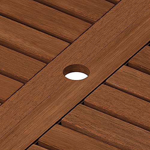 Furinno Tioman Outdoor Dining Table, Natural 35.5"D x 59.0"W x 29.0"H - color: Natural, size: 35.5"D x 59.0"W x 29.0"H