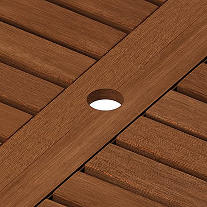 Furinno Tioman Outdoor Dining Table, Natural 35.5"D x 59.0"W x 29.0"H - color: Natural, size: 35.5"D x 59.0"W x 29.0"H