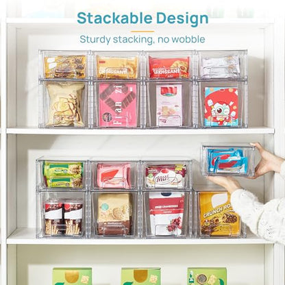 Vtopmart 8 Pack Clear Stackable Storage Drawers - style: 6 Medium+2 Small
