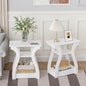 FROMJBEST End Tables Living Room Set of 2,End White Table with Charging Station, Side Table, Nightstand for Bedroom, 3 Tier End Table with Storage Shelf for Living Room White - color: White01