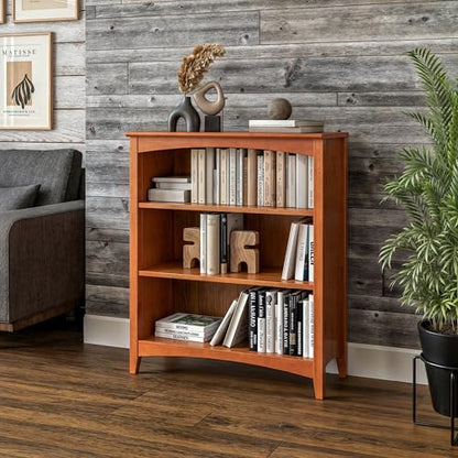Shaker Style Bookcase - 36"H - Cherry Finish - color: Brown, size: 36"