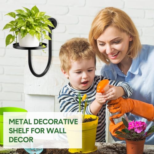 6 Pcs Hanging Planters for Indoor Plants Wall Plant Holder Indoor Wall-Mounted Planters Metal Decorative Shelf Space Saving for Windows Bedroom Living Room Kitchen Office Wall Decor