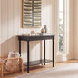 SAFAVIEH Furniture - Tinsley Rectangle Console Table - Black - Solid Wood - Farmhouse Turned-Leg Design - Ideal for Entryway, Living Room, Hallway, 28"W x 11.75"D x 28"H (CNS5724B) - color: Black