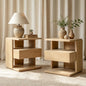 Christopher Knight Home 22" Mid Century Modern Nightstand Set of 2, Wooden Bedside Table with Drawer & 3 Tier Shelves, Small Side End Table Night Stand for Bedroom Living Room Small Space, Natural - color: Natural, size: 2pcs