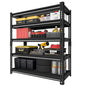 Utility Storage Garage Shelving - 48'' Wide 3000 Lbs Heavy Duty 5 Tier Metal Shelves Adjustable - Freestanding Rack Units for Basement Kitchen Pantry - Black 48" W x 24" D x 78" H - size: 48"Wx24"D-5T-BK