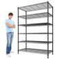 REIBII 75''H Storage Shelves Metal Shelving Unit, 6 Tier Wire Shelving for Pantry Shelves Adjustable 1200LBS Garage Shelving Heavy Duty Storage Rack for Kitchen Garage, 35.4''W*75''H*15.7" D - size: 35.4"W×75"H×15.7"D