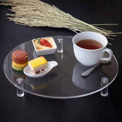 Lineshading 3 Pcs Round Acrylic Display Riser Clear Round Stands Clear Pedestal Riser Board for Cake Plant Dessert Jewelry Collectible Cupcake Figure Wedding Birthday Party Decor(8'',10'',12'') - size: 8'',10'',12'', style: Round