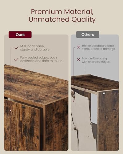 VASAGLE Bookcase Cube Shelf with 8 Compartments, 9.4 x 25.8 x 51 Inches | Bookshelf storage shelf, Rustic Brown, CUSTOS Collection, ULBC424K01 - color: Rustic Brown, size: 8 Cubes (9.4"D x 51"H), style: 1 Pack