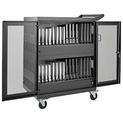 Tripp Lite 32-Port AC Charging Cart Storage Station for Chromebooks, Laptops & Tablets - Secures Devices in Locking, Vented, Wall-mountable Steel Cart - 2-Year Warranty (CSC32AC) - size: 32 AC Port, style: Cart