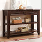 Knocbel Entryway Console Table with 2 Storage Drawers and 2 Lower Shelves, Entrance Hallway Foyer Behind Sofa Couch Table, Easy Assembly (Dark Coffee) - color: Dark Coffee