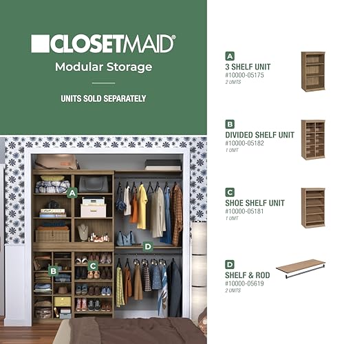 ClosetMaid Modular Storage 12-Shelf Unit with Dividers, Sand - color: Sand