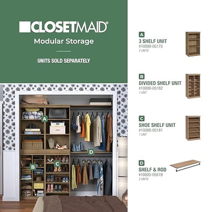 ClosetMaid Modular Storage 12-Shelf Unit with Dividers, Sand - color: Sand