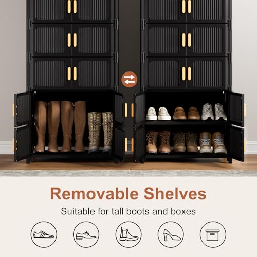 9-Tier Shoe Cabinet, 36-Pair Storage for Entryway | Adjustable Shelves, Waterproof PP, Easy To Clean - size: 9-Tier