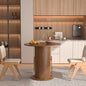 31.5 inch Round Dining Table for 2, Modern Farmhouse Kitchen Table, Small Circle Dining Tables with Wood Strip Base for Kitchen Living Room (Walnut) - color: Walnut