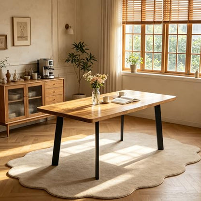 Extendable Dining Table for 4 to 8 People, 47.2" to 63" Modern Kitchen Table with Removable Extension Leaf, MDF Expandable Dining Room Table Compact for Small Spaces, Walnut - color: 47.2'' - 63'' Walnut Table